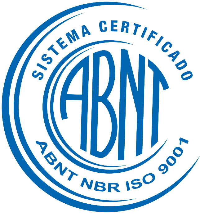 Selo de certificação ABNT ISO 9001 para Sistemas de Gestão da Qualidade
